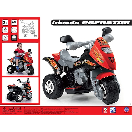 Montable Trimoto Moto Electrica Predator Feber