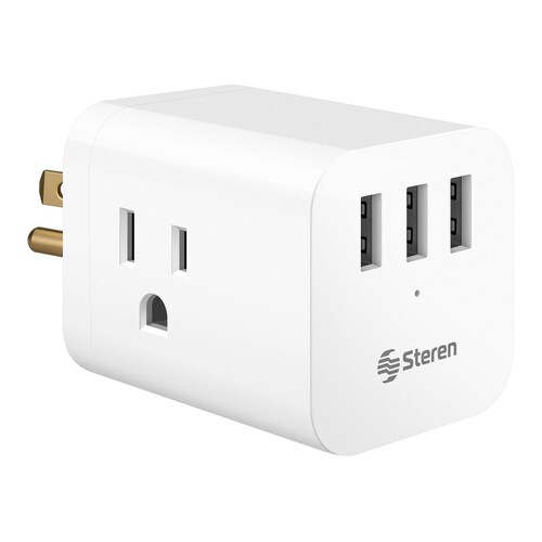 Clavija Adaptadora Cubo 3 Contactos 3 Conctactos USB Steren