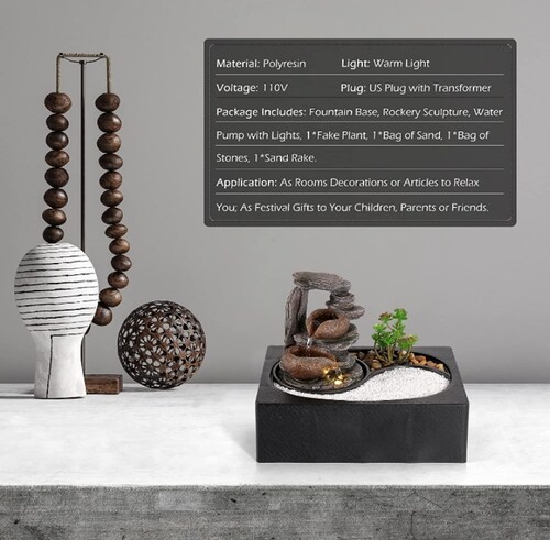 Fuente zen relajación portátil decorativa 