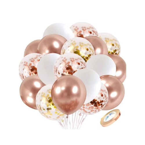 Kit De Fiesta Globos Confetti 60 Piezas Látex Decoración