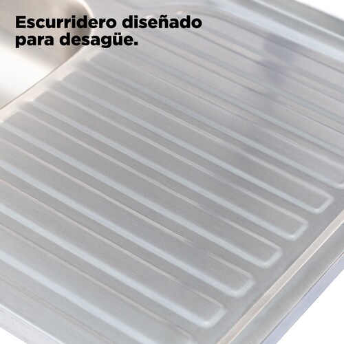 Tarja Sencilla Con Escurridero Derecho Para Sobreponer, 80 x 50cm.