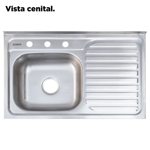 Tarja Sencilla Con Escurridero Derecho Para Sobreponer, 80 x 50cm.
