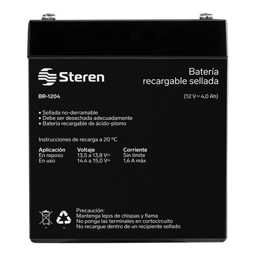 Bateri­a Sellada Acido Plomo 12vcc 4ah Carga Flotante Steren