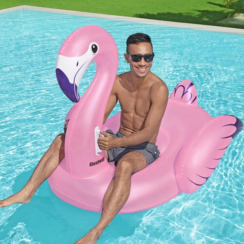 Montable Salvavidas Inflable De Flamingo Mediano Para Adulto.
