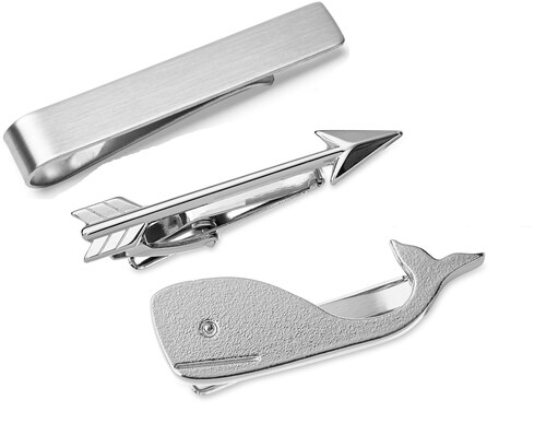 Set de Pisacorbatas de 4.5 CM 3-Pack Ballena, Arpón y Liso  by Puentes Denver