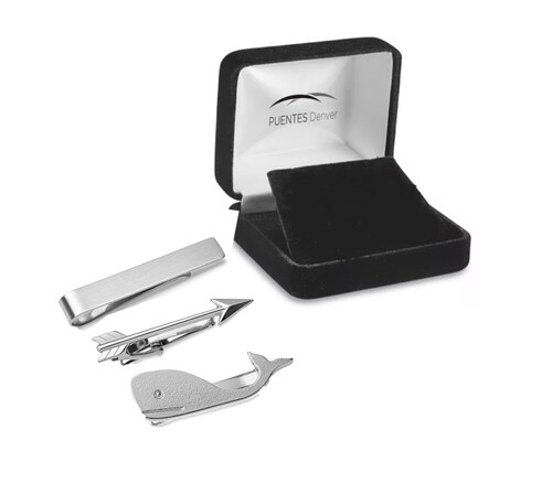 Set de Pisacorbatas de 4.5 CM 3-Pack Ballena, Arpón y Liso  by Puentes Denver