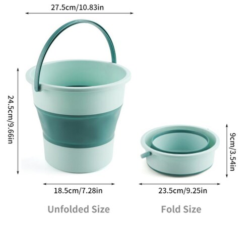 Cubeta Plegable Turquesa 10 L Agua Cubo Limpieza Hogar Retractil