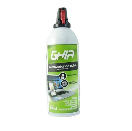 Ghia GLS-003 Aire Comprimido para Remover Polvo 330ml limpieza pc mac  laptop verde bote electronico