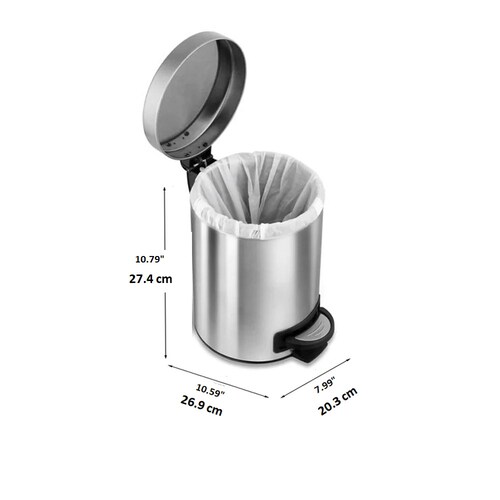 Bote de Basura de Acero Inoxidable con Pedal 5 litros