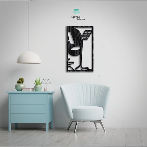 Súper Héroe Cuadros Decorativos Modernos Madera Mdf Negro