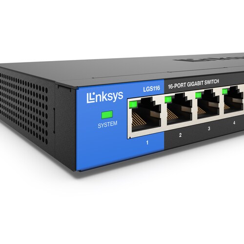 Switch Linksys Ethernet LGS116, 16 Puertos 10/100/1000Mbps 