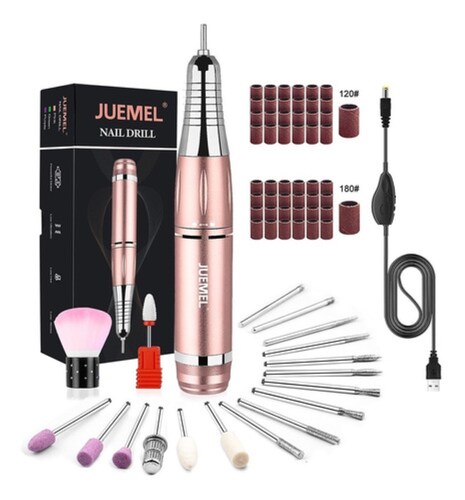 Pulidor Esmeril Taladro Para Uñas Acrilicas 35000rpm Rosa Oro