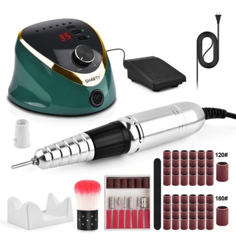 Pulidor Esmeril Taladro Para Uñas C/pedal 35000rpm Verde