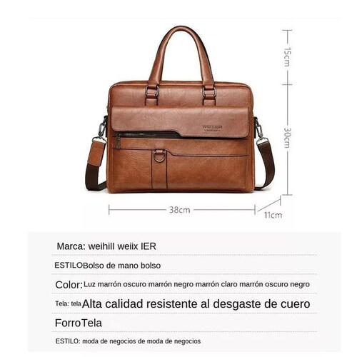 Mochila de Cuero para Hombre con Porta Laptop Moda - Marrón Oscuro