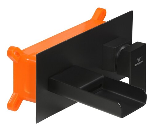 Grifo Cascada Monomando Negro Acero Inoxidable Para Pared