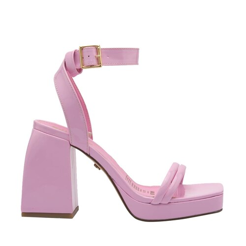 Sandalia de tacón y plataforma, monocolor rosa, marca Belinda Peregrin, mod. 1084875