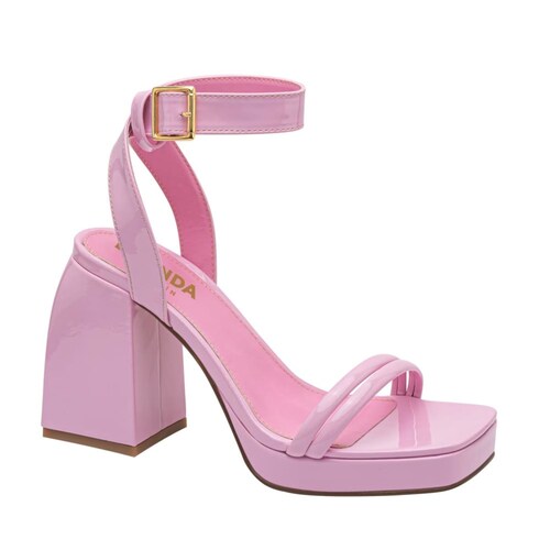 Sandalia de tacón y plataforma, monocolor rosa, marca Belinda Peregrin, mod. 1084875