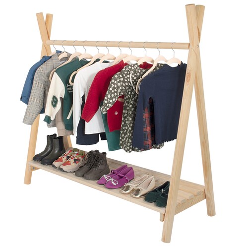 Ropero Perchero Montessori De Madera - Niños Y Niñas Duduk .