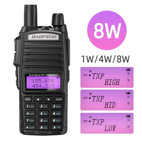 6 Pz Radio Baofeng Uv82 Uhf Manos Libres Profesional