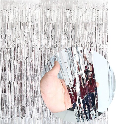 10 Cortina Papel Metálico Lluvia Decoración Adorno Fiestas