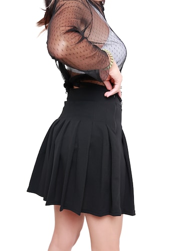 Mini falda tableada plisada coreana minifalda mujer negra Kosauki