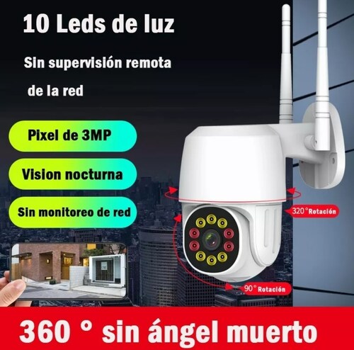 La Cámara De Seguridad Panorámica De 1080p Hd Wifi 10 Led