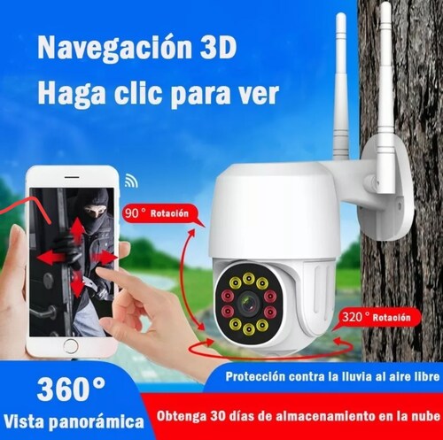 La Cámara De Seguridad Panorámica De 1080p Hd Wifi 10 Led