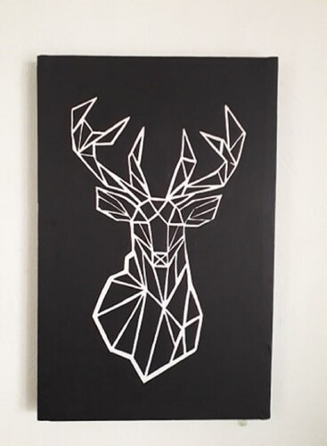 Cuadro decorativo pintado a mano Galería Oneris CIERVO GEOMETRICO 70x54