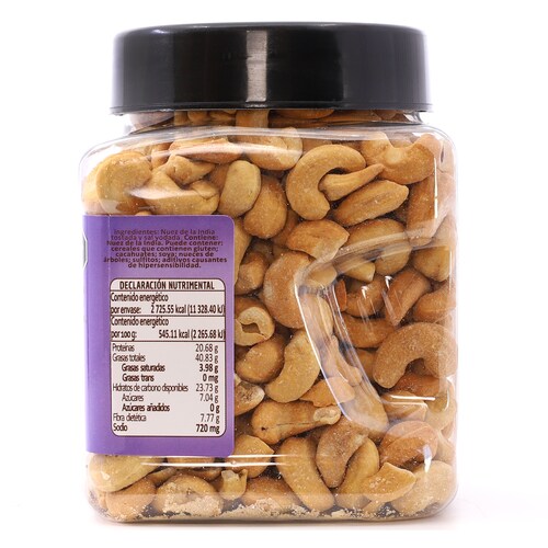 The Nut House Nuez de la India Tostada y Salada Vitrolero 500g