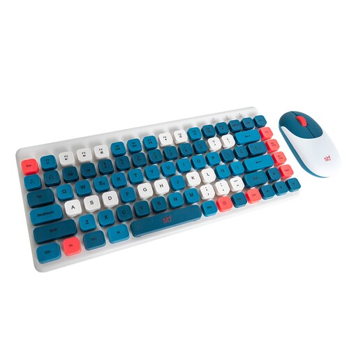Combo Teclado y Mouse Inalámbrico Viva Stf Color Azul 