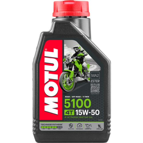 ACEITE MOTUL 15W50 5100 TECHNOSINTÉTICO PARA 4 TIEMPOS CON ESTER 1 LITRO