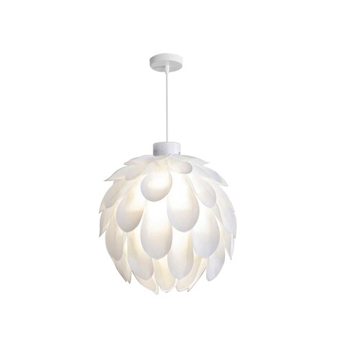 Lampara colgante delicada flor blanca estilo nordica