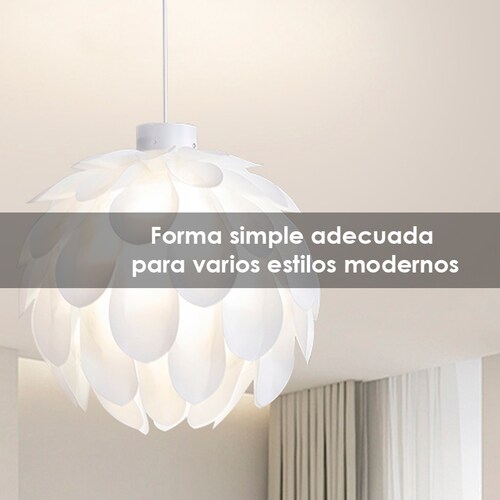 Lampara colgante delicada flor blanca estilo nordica