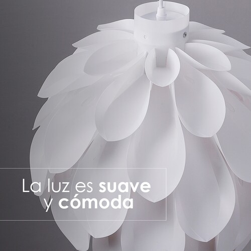 Lampara colgante delicada flor blanca estilo nordica