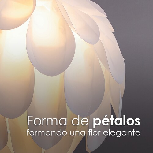 Lampara colgante delicada flor blanca estilo nordica