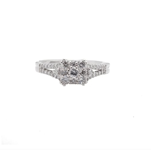 Anillo Diamante 20 Puntos en Oro Blanco 14 Kilates.