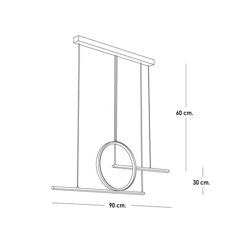 Lampara colgante barra de luces led balance minimalista para isla de cocina