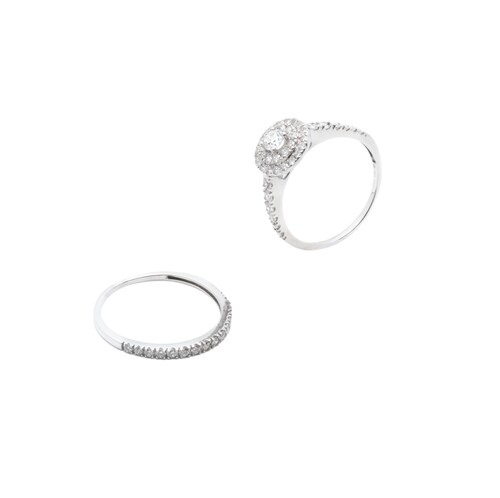 Anillo Diamante con Churumbela 1 Quilate Oro Blanco 10 Kilates.