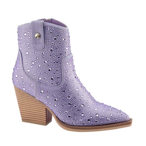 Botas vaqueras con pedrería, color lila, marca Thalia Sodi, mod. 1081676