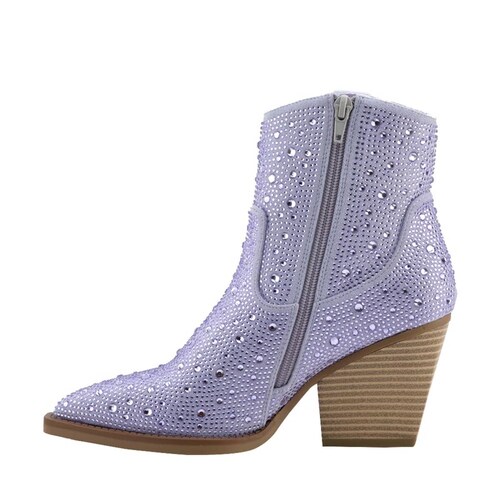 Botas vaqueras con pedrería, color lila, marca Thalia Sodi, mod. 1081676