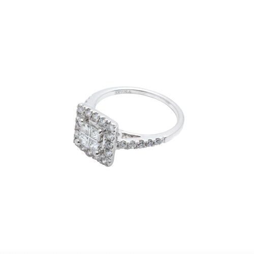 Anillo Diamante 75 puntos Oro Blanco 14 Kilates.