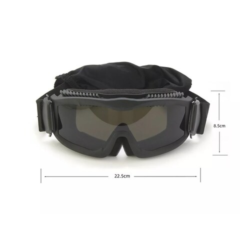 Gafas Tácticas Goggle Militares Con 3 Lentes Negro