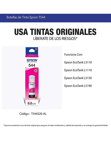  Tinta Epson T544 Ecotank Tinta Continua Magenta