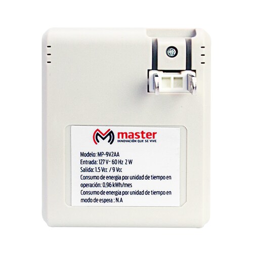 Cargador de Baterias Portatil Ideal para Viajes Diseño portatil Conexión de Pared Capacidad de Carga de 400 mA Incluye Dos Baterias AA y 1 Bateria de 9V / Master / MP-9V2AA