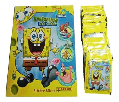 Paquete con 50 Sobres del album Bob Esponja No Stop - Panini