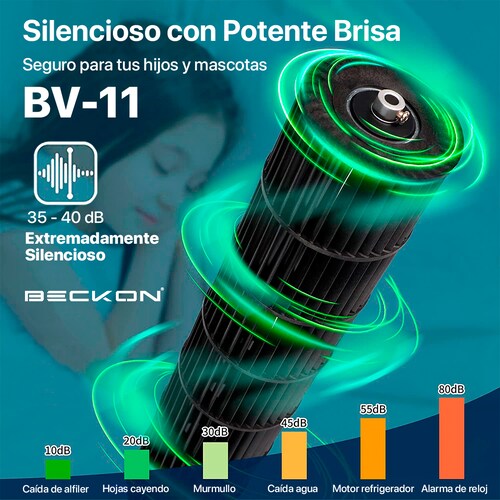Ventilador de torre para escritorio buró 41cm Beckon Blanco BV-11 