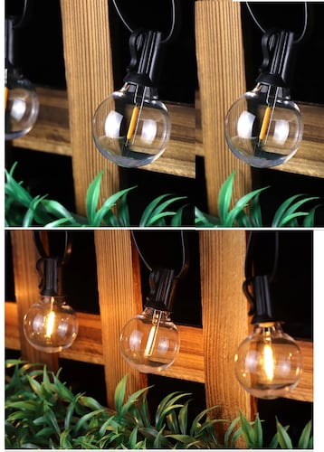 Tira de luces led foco adorno patio casa para exteriores 5M 110v bombilla decoración jardín negro