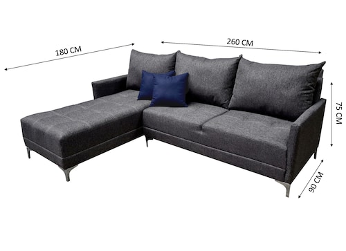 Sala Esquinera Caslon - El Bazar Store, Moderna, 260 x 180 cm, modular, abotonada
