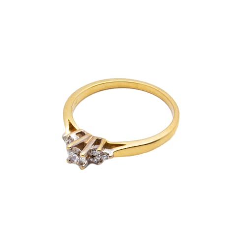 Anillo Diamante 18 Puntos Oro 14 Kilates. Oro Fino Joyería.