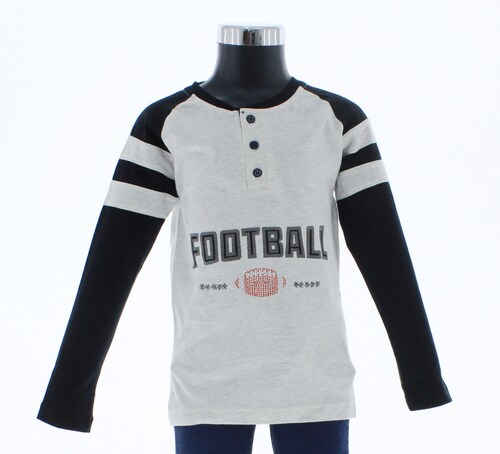Playera Niño Gris Manga Larga 3280 2 a 18 Años.